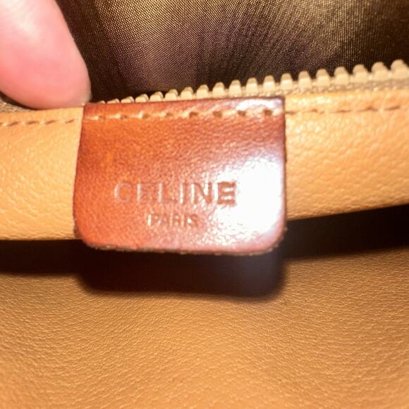 Authentic CELINE Macadam Canvas Clutch Bag PVC Leather Brown organizer vintage - Picture 6 of 16